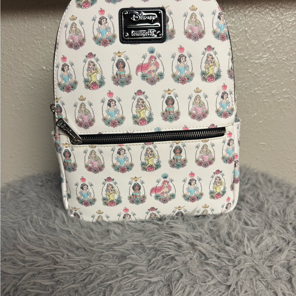 Brand New Disney X Loungefly Princess Portraits All Over Print Backpack